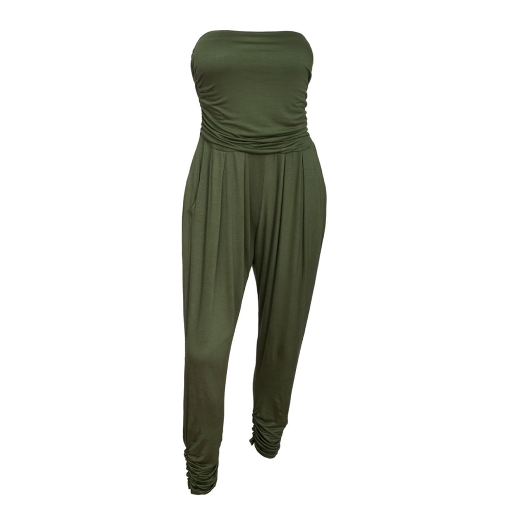 papaya strapless scrunch romper
